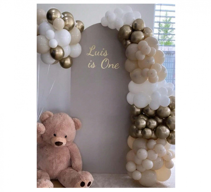 Комплект 26 бр. балони в бели, телесни, праскова и хром цветове /Ch/