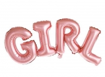 Фолиев балон букви Бебе момиче / Girl, 83х30см, цвят розово злато /Gx/
