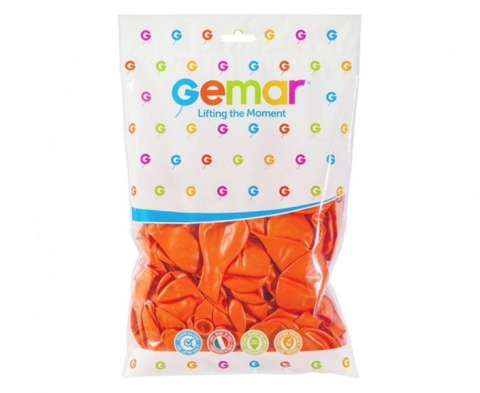 Балон цвят оранжев диаметър 30 см, 100 бр. в пакет, Gemar G110 #004