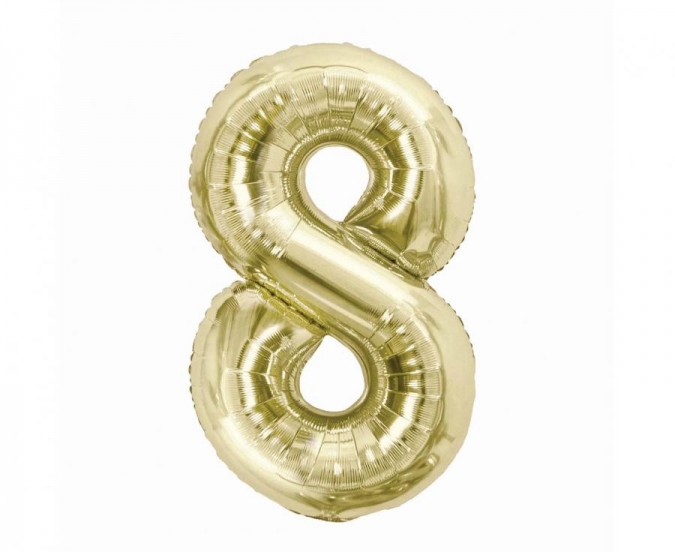 Фолиев балон цифра 9, цвят шампанско, 85 см /Gd/