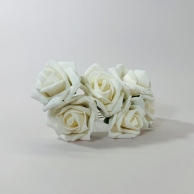 Рози от фоам с тюл, 12бр. в пакет, екрю /Sa/