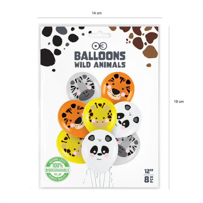 Комплект 8бр. балони с печат Сафари, джунгла /Pp/
