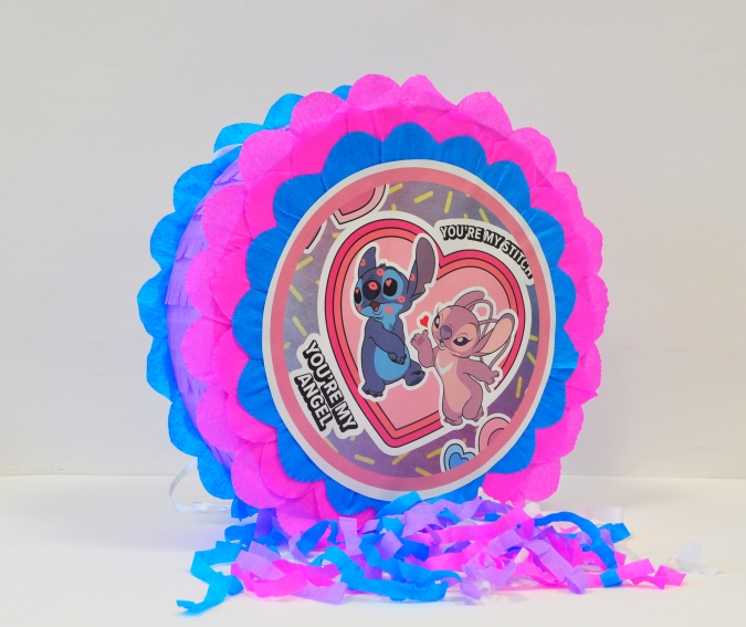 Пинята Стич и Ейнджъл, две лица 40х40 см