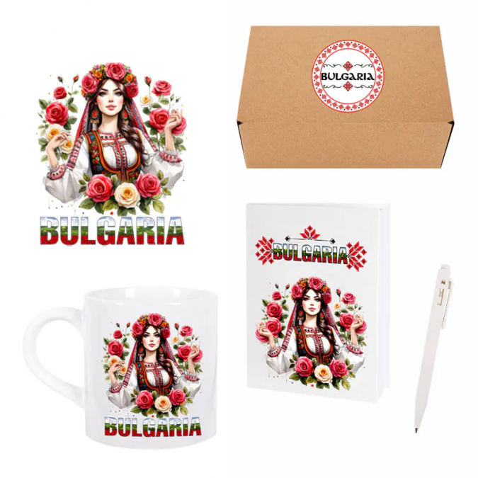 Подаръчен комплект "Bulgaria" с чаша, химикал и тефтерче /Km/
