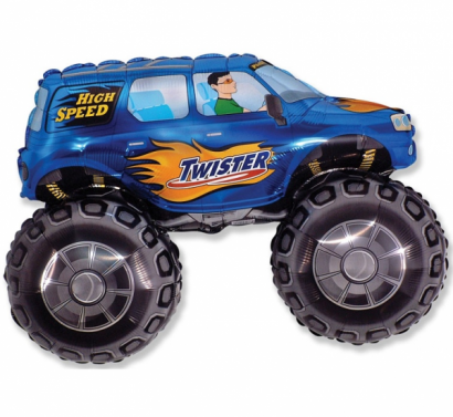 Фолиев балон Гигантски Джип  Кола  цвят син / Car Twister 96 см, Flexmetal /Gd/