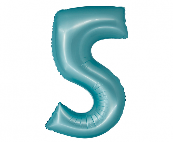 Фолиев балон цифра 6, цвят светло син матов, 76 см височина /Gd/