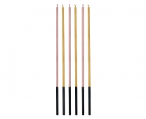 Свещички, розово злато и злато металик, 6 бр. в опаковка /Gd/