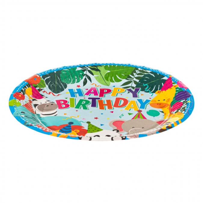 Хартиена парти чинийка Сафари, джунгла, животни, 6бр. в пакет /mb/