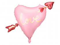 Фолиев балон Сърце със стрела „Love“, Свети Валентин, 76 см /Pd/