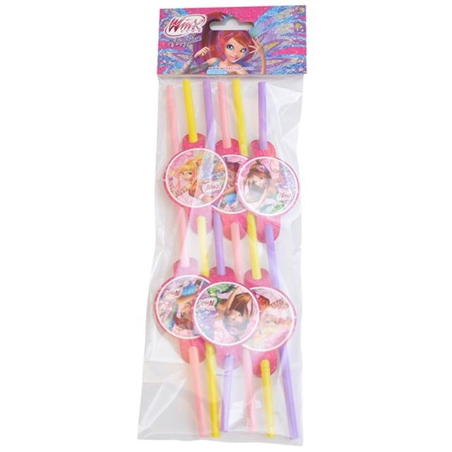 Парти сламки с облър Уинкс, 6 бр. в опаковка лиценз