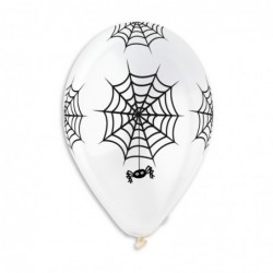 Балон с печат Паяци Хелоуин, 30 см, микс цветове, 6 бр опаковка