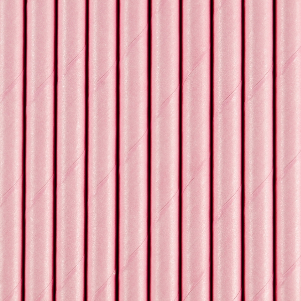 Картонени сламки светло розови пастел, 10 бр. /Pd/