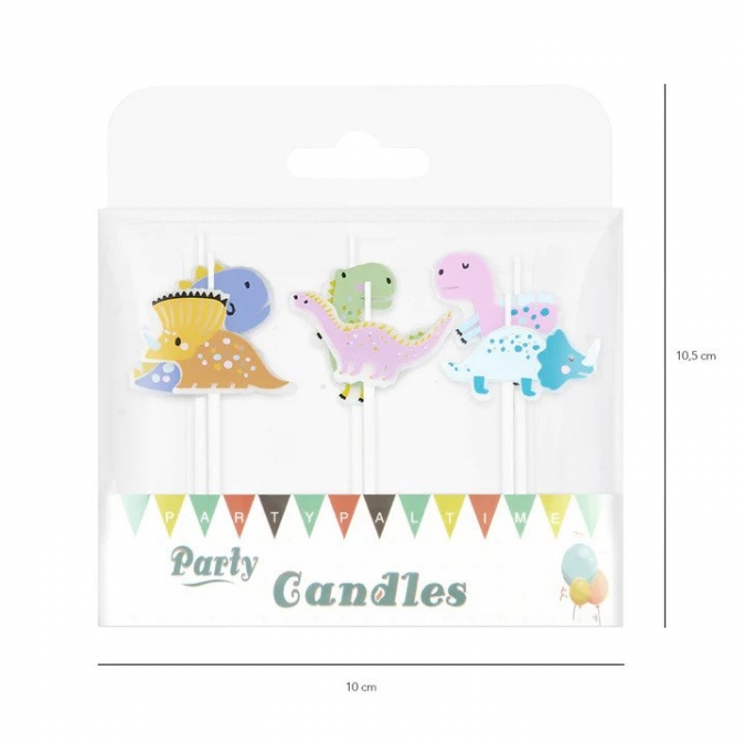 Свещички за рожден ден Динозаври,  6 бр в пакет /Pp/