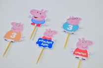 Топер за мъфини Пепа Пиг, 6 бр. в опаковка