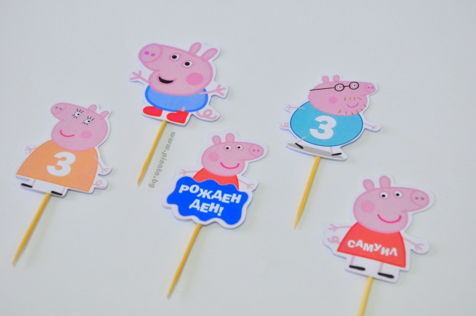 Топер за мъфини Пепа Пиг, 6 бр. в опаковка