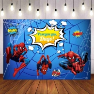 Винил за фон /декорация/ на детски рожден ден, Спайдърмен, размер 100х70см