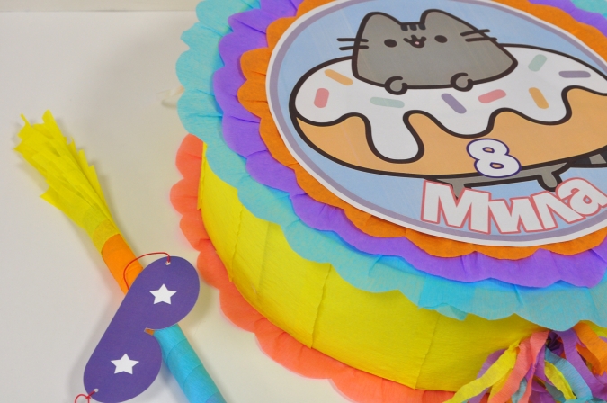 Пинята Коте Пушийн Pusheen, две лица 40х40 см