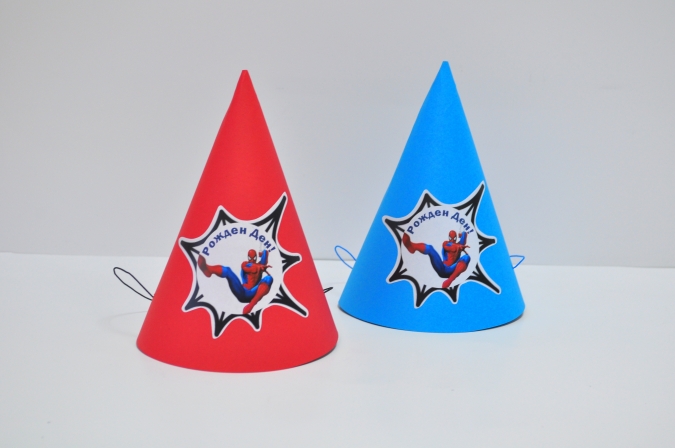 Персонализирана парти шапка Спайдърмен, 3 бр. в пакет