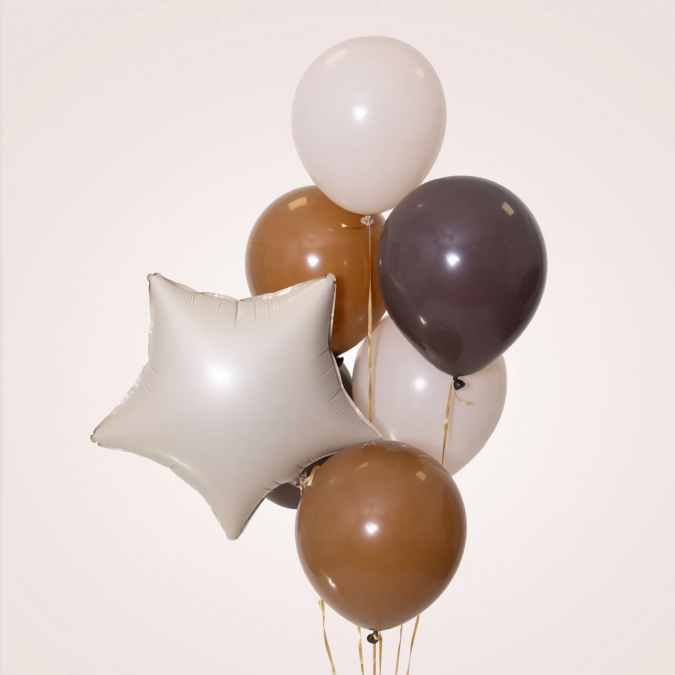 Фолиев балон Звезда, цвят крем мат, 45см /Pp/