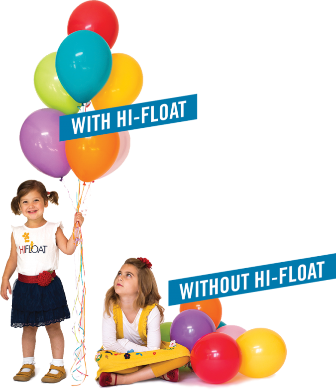 Обработка с hi-float / хай-флоут паста, за удължаване времето на летене на балони с хелий *