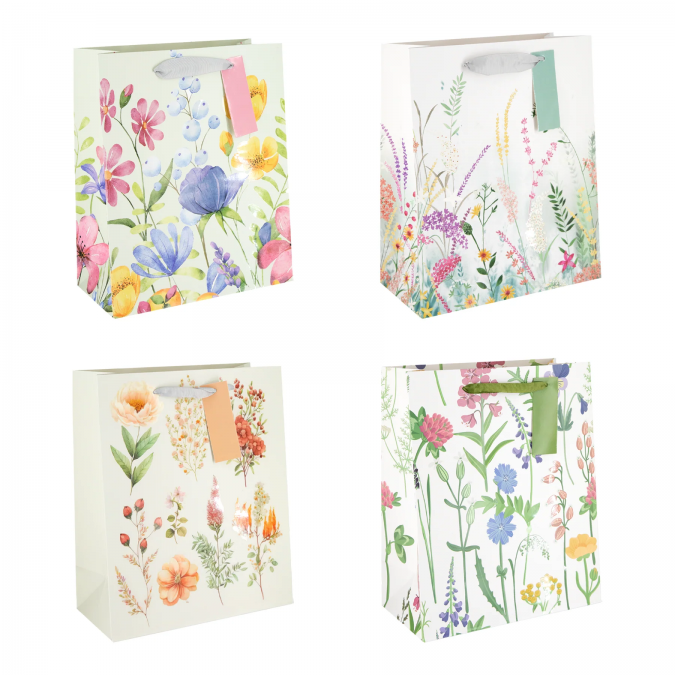 Луксозни подаръчни торбички, Горски цветя, 42х32см /Pp/