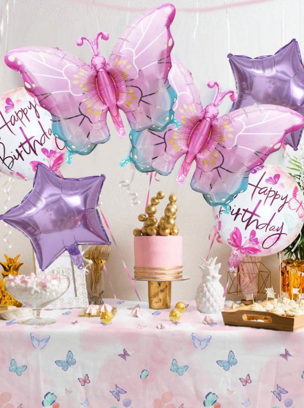 Комплект 6 бр. фолиеви балони Пеперуди в преливащи цветове /Ch/