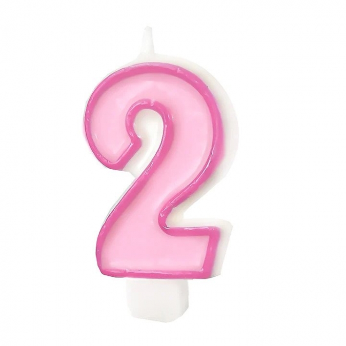 Свещичка цвят розов, цифра 8 /Pp/