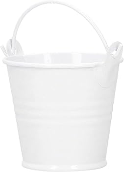 Декоративна метална кофичка, 5,5см, различни цветове /Sa/