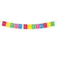 Банер с надпис Happy Birthday, микс цветове, 3,5м /Mb/