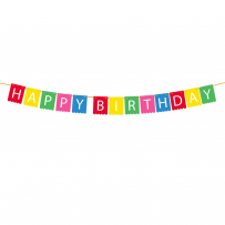 Банер с надпис Happy Birthday, микс цветове, 3,5м /Mb/