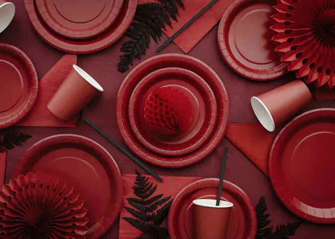 Покривка за еднократна употреба, тъмно червена/бордо/ 137х183 см /Pd/