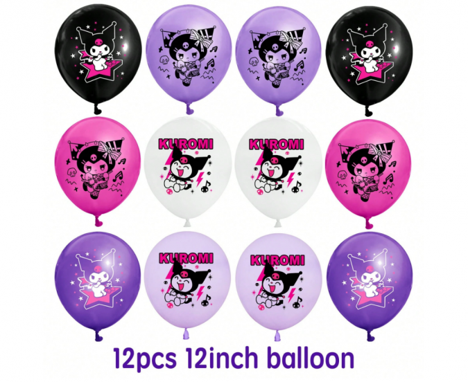 Комплект 12 бр. латексови балони Куроми /Ch/