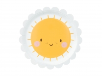 Хартиена парти чинийка Слънце, усмивка / Sun, 18.0 см, 6 бр. в опаковка /Pd/