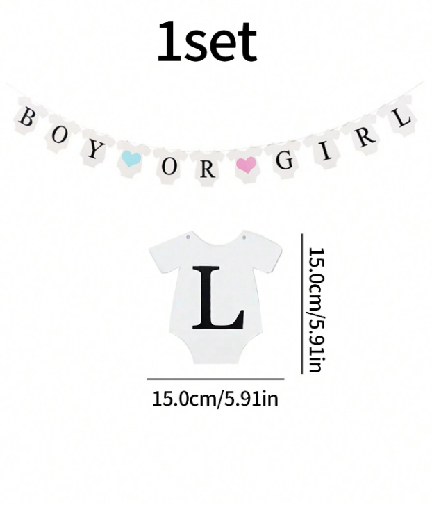 Банер гирлянд за разкриване на пола, Boy or Girl, 1,75 м /Ch/