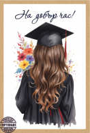 Картичка крафт картон На добър час,  с включен плик и послание, 10,5х15,5см /Dt/