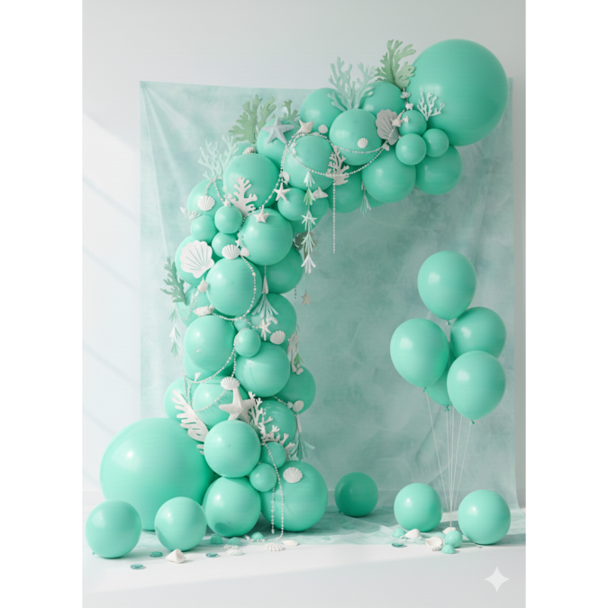 Балон цвят Тифани/мента/, Tiffany, диаметър 13см,100бр. в пакет, Gemar A50 109 /Uk/