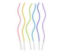 Свещички спирали, микс пастелни цветове, 6 бр. в опаковка /Gd/