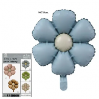 Фолиев балон Цвете, цвят син 48 см /Km/