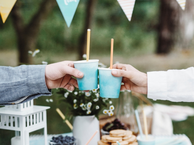 Картонени сламки Лятно парти, 10 бр., микс пастелни цветове /Pd/