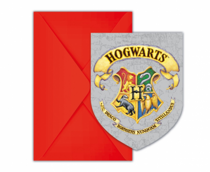 Покана за рожден ден Хари Потър / Harry Potter Hogwarts, с включени пликове, 6 бр. в опаковка /Gd/