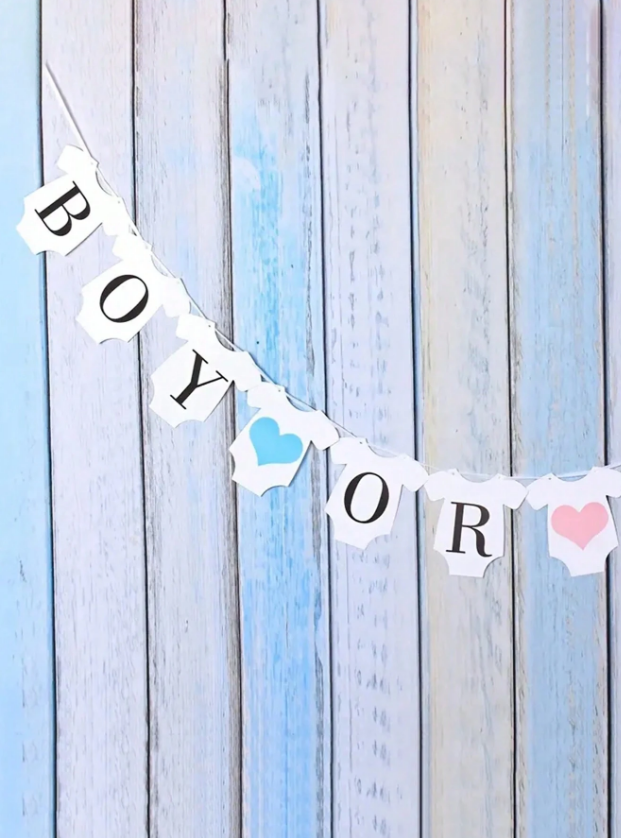 Банер гирлянд за разкриване на пола, Boy or Girl, 1,75 м /Ch/