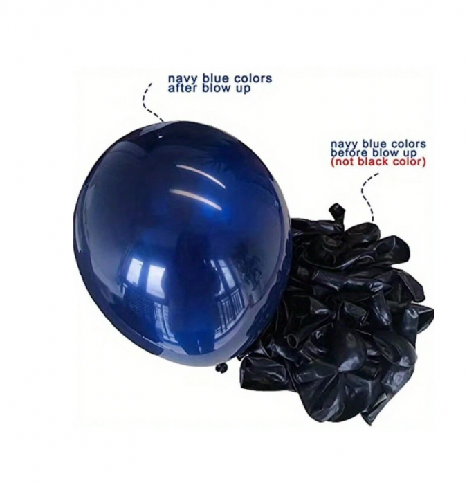 Комплект с балони тип арка, 30бр. балони в бяло, тъмно синьо, златно хром и конфети /Ch/