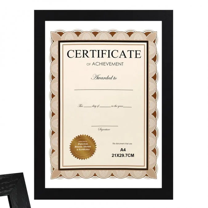 Фоторамка А4, релефна черна, размер 32,5x24 см. /Km/