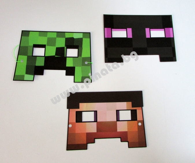 Майнкрафт Крийпър маска, 2 бр. в пакет