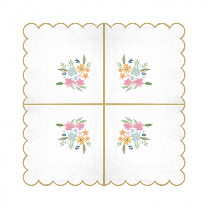 Парти салфетки Горски цветя, 24х24 см, 10 бр. в пакет /Pp/