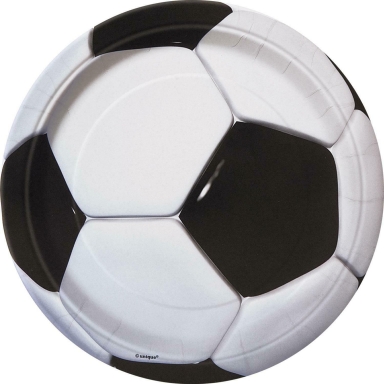 Хартиена парти чинийка 3D Футбол / 3D Soccer, 23 см, 8 бр в пакет