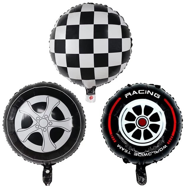 Фолиев балон Racing Team / Спортни коли, кариран флаг, 40 см /Gx/