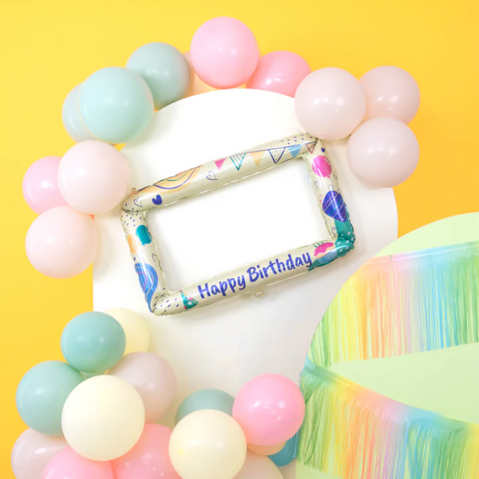 Фолиев балон фоторамка Happy Birthday, 80х59см /Pp/