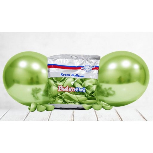 Балон хром светло зелен, диаметър 30 см