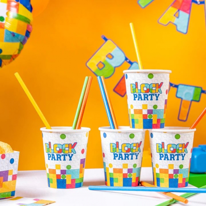 Хартиена парти чашка Лего, строителни блокчета, 220 мл, 6 бр. в опаковка /Pp/